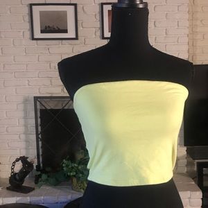 Neon green/ yellow tube top.